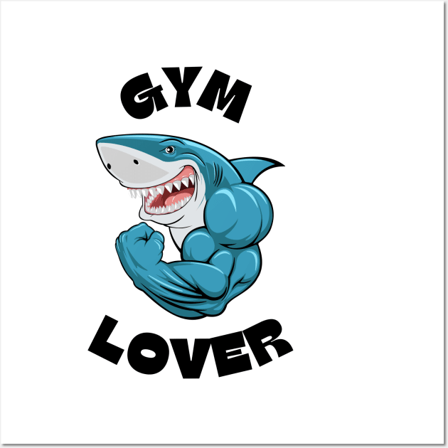 Gym Lover Shark Wall Art by Hentai-heaven